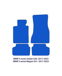 Dywaniki welurowe linia Exclusive do BMW Serii 5 2016-2024 - G30, G31, F90 - Czarne Exclusive