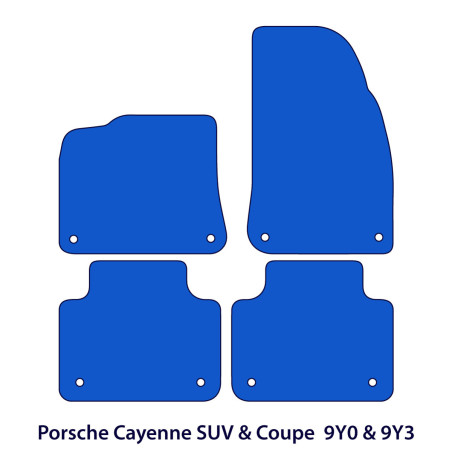 Dywaniki welurowe linia Exclusive do Porsche Cayenne SUV & Coupe 2017-2026 - 9Y0 & 9Y3 - Czarne