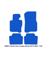 Dywaniki welurowe linia Exclusive do BMW Serii 4 Gran Coupé xDrive 2014-2020 - F36 - Czarne Exclusive