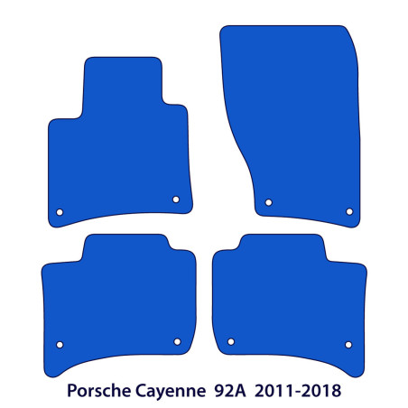 Dywaniki welurowe linia Exclusive do Porsche Cayenne 2010-2018 - 92A - Czarne