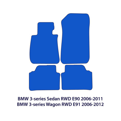Dywaniki welurowe linia Exclusive do BMW Serii 3 Sedan 2004-2012 & Kombi 2004-2012 xDrive E90, E91 - Czarne Exclusive