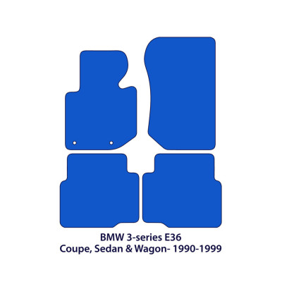 Dywaniki welurowe linia Exclusive do BMW Serii 3 - 1990-2000 - Coupé, Sedan, Kombi & Compact E36 - Czarne Exclusive