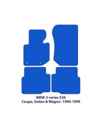 Dywaniki welurowe linia Exclusive do BMW Serii 3 - 1990-2000 - Coupé, Sedan, Kombi & Compact E36 - Czarne Exclusive