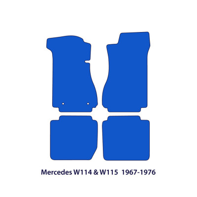 Dywaniki welurowe linia Exclusive do Mercedes W114 & W115 - 1967-1976 - Czarne Exclusive