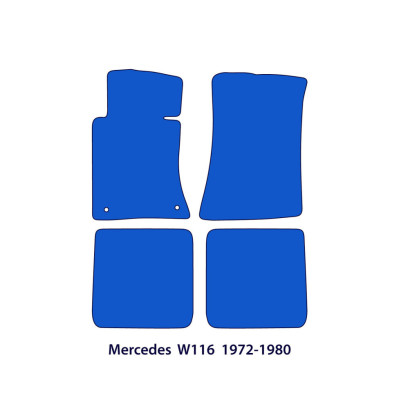 Dywaniki welurowe linia Exclusive do Mercedes S-Class W116 - 1972-1980 - Czarne Exclusive