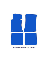 Dywaniki welurowe linia Exclusive do Mercedes S-Class W116 - 1972-1980 - Czarne Exclusive