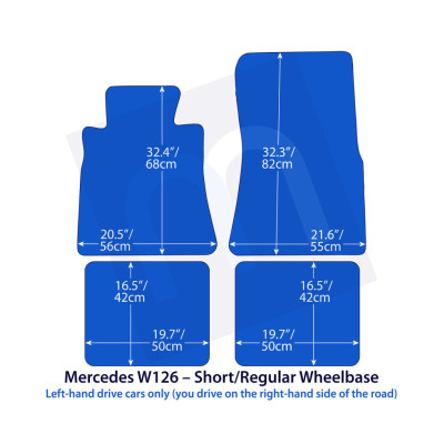 Dywaniki welurowe linia Exclusive do Mercedes S-Class 1979-1991 - W126 - Czarne Exclusive