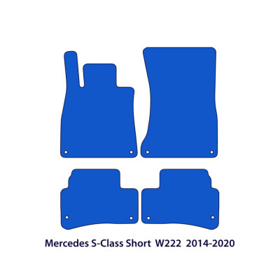 Dywaniki welurowe linia Exclusive do Mercedes S-Class krótki rozstaw osi 2013-2020 - W222 - Czarne Exclusive