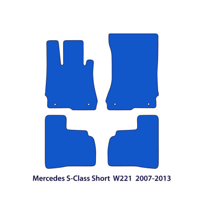 Dywaniki welurowe linia Exclusive do Mercedes S-Class krótki rozstaw osi 2005-2013 - W221 - Czarne Exclusive