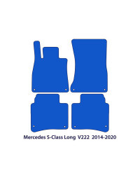 Dywaniki welurowe linia Exclusive do Mercedes S-Class Long 2013-2020 - V222 - Czarne Exclusive