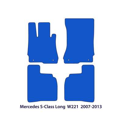 Dywaniki welurowe linia Exclusive do Mercedes S-Class Long 2005-2013 - W221 - Czarne Exclusive