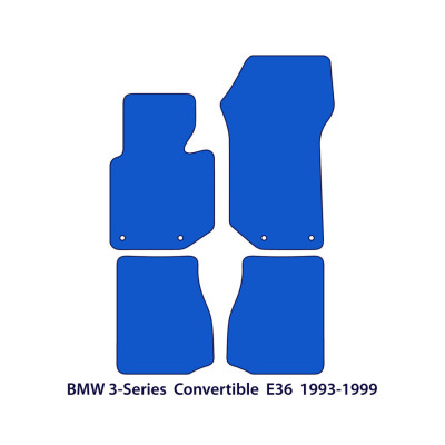 Dywaniki welurowe linia Exclusive do BMW Serii 3 Cabrio 1993-1999 - E36 - Czarne Exclusive