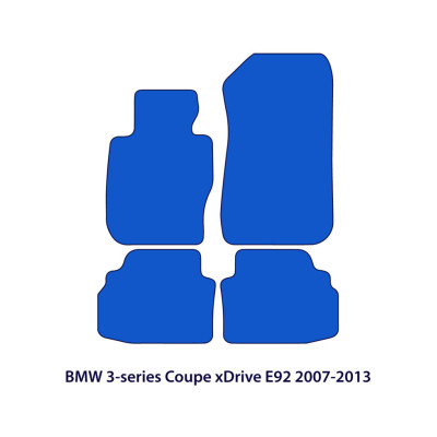 Dywaniki welurowe linia Exclusive do BMW Serii 3 Coupé 2006-2013 - xDrive E92 - Czarne Exclusive