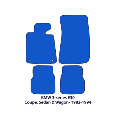 Dywaniki welurowe linia Exclusive do BMW Serii 3 - 1982-1994 - Coupé & Sedan E30 - Czarne Exclusive