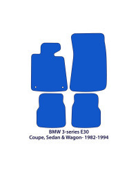 Dywaniki welurowe linia Exclusive do BMW Serii 3 - 1982-1994 - Coupé & Sedan E30 - Czarne Exclusive