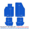 Dywaniki welurowe do Porsche 911 2004-2013 bez systemu nagłośnienia Bose - 997 - Czarne