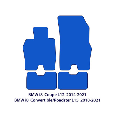 Dywaniki welurowe linia Exclusive do BMW i8 -2014-2020 - L12 & L15 - Czarne Exclusive