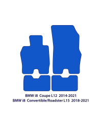 Dywaniki welurowe linia Exclusive do BMW i8 -2014-2020 - L12 & L15 - Czarne Exclusive