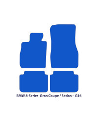 Dywaniki welurowe linia Exclusive do BMW Serii 8 Gran Coupé 2019-2026 - Sedan G16, F93 - Czarne Exclusive