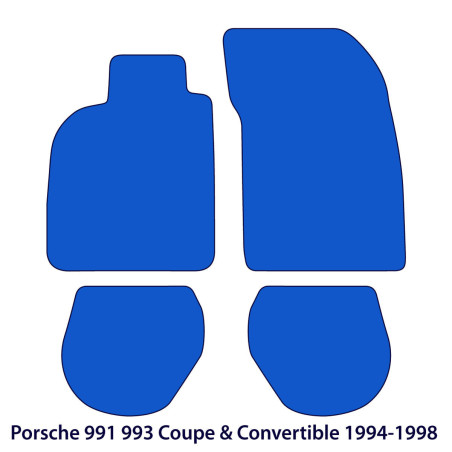 Dywaniki welurowe linia Exclusive do Porsche 911 Coupe & Kabriolet 1993-1998 - 993 - Czarne