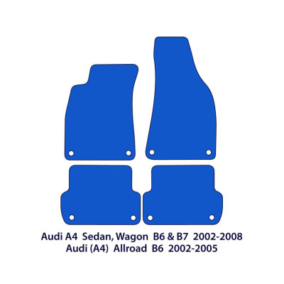 Dywaniki welurowe linia Exclusive do Audi A4 & S4 2000-2008 - Sedan, Kombi B6 & B7 - Czarne Exclusive
