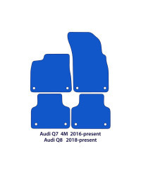 Dywaniki welurowe linia Exclusive do Audi Q7 & Q8 2015-2026 - 4M - Czarne Exclusive