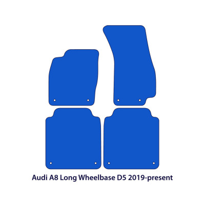 Dywaniki welurowe linia Exclusive do Audi A8/S8 długi rozstaw osi 2017-2026 - D5 - Czarne Exclusive