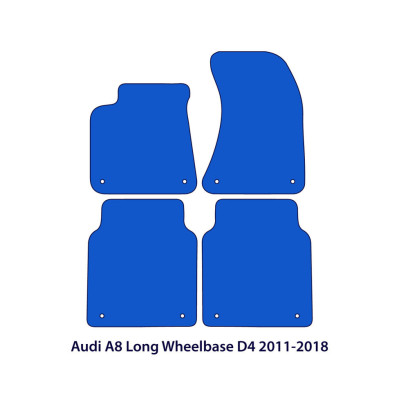 Dywaniki welurowe linia Exclusive do Audi A8/S8 Długi rozstaw osi 2009-2017 - D4 - Czarne Exclusive