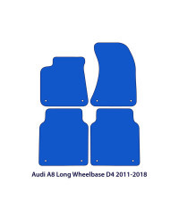 Dywaniki welurowe linia Exclusive do Audi A8/S8 Długi rozstaw osi 2009-2017 - D4 - Czarne Exclusive