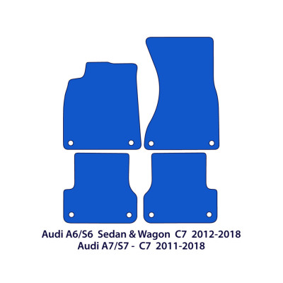 Dywaniki welurowe linia Exclusive do Audi A6/S6 2010-2018 & A7/S7/RS7 - C7 - Czarne Exclusive