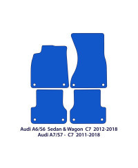 Dywaniki welurowe linia Exclusive do Audi A6/S6 2010-2018 & A7/S7/RS7 - C7 - Czarne Exclusive