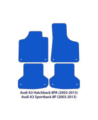 Dywaniki welurowe linia Exclusive do Audi A3 & S3 2003-2015 - 8P & 8PA - Czarne Exclusive