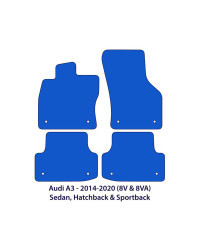 Dywaniki welurowe linia Exclusive do Audi A3 Cabrio 2014-2020 - 8V7 - Czarne Exclusive