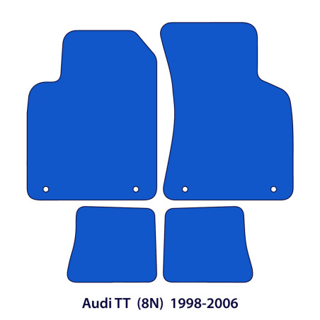 Dywaniki welurowe linia Exclusive do Audi TT 1998-2006 - 8N - Czarne Exclusive