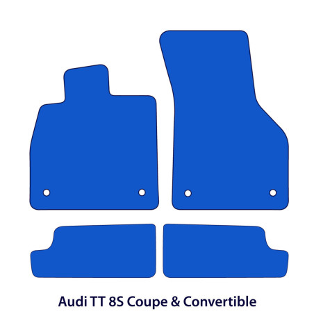Dywaniki welurowe linia Exclusive do Audi TT / TTS / TT RS 2014-2023 - 8S - Czarne Exclusive