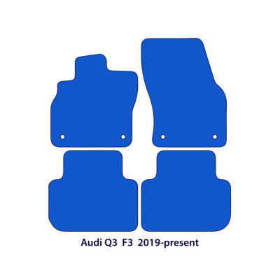 Dywaniki welurowe linia Exclusive do Audi Q3 2018-2025 - F3 - Czarne Exclusive