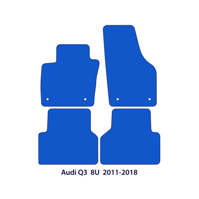 Dywaniki welurowe linia Exclusive do Audi Q3 2011-2018 - 8U - Czarne Exclusive