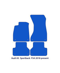 Dywaniki welurowe linia Exclusive do Audi A5 / S5 / RS5 Sportback 2016-2024 - F5A - Czarne Exclusive