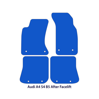 Dywaniki welurowe linia Exclusive do Audi A4 - 1999-2001 - Sedan & Kombi B5 - Czarne Exclusive wersja poliftowa