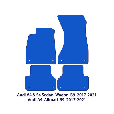 Dywaniki welurowe linia Exclusive do Audi A4 & S4 - 2015-2024 - B9 - Czarne Exclusive