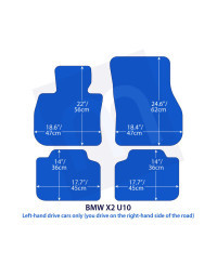 Dywaniki welurowe linia Exclusive do BMW X2 - 2024-2026 - U10 - Czarne Exclusive