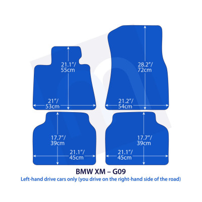 Dywaniki welurowe linia Exclusive do BMW XM - 2022-2026 - G09 - Czarne Exclusive