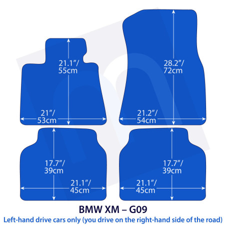 Dywaniki welurowe linia Exclusive do BMW XM - 2022-2026 - G09 - Czarne Exclusive