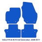 Dywaniki welurowe linia Exclusive do Volvo V70 & XC70 2007-2016 - III Gen - Niebieskie obszycie