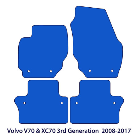 Dywaniki welurowe linia Exclusive do Volvo V70 & XC70 2007-2016 - III Gen - SWE Logo