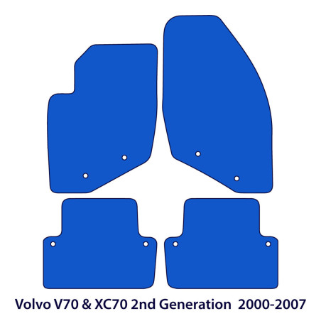 Dywaniki welurowe linia Exclusive do Volvo V70 XC70 1999-2008 - II Gen - SWE Logo