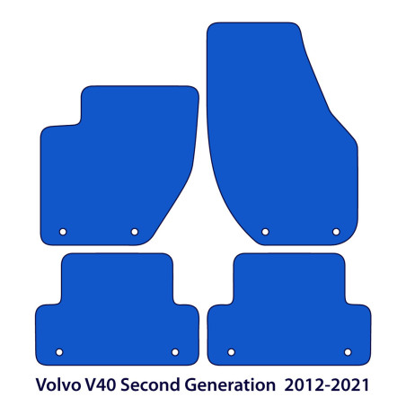 Dywaniki welurowe linia Exclusive do Volvo V40 - 2012-2021 - Czarne