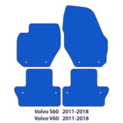 Dywaniki welurowe do Volvo S60 & V60 2010-2018 - Bez Inscription - Czarne