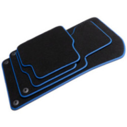 Dywaniki welurowe do Volvo S60 2000-2010 - I Gen - Niebieskie obszycie