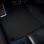 Dywaniki welurowe linia Exclusive do Volvo S40 & V50 2003-2012 - Niebieskie obszycie